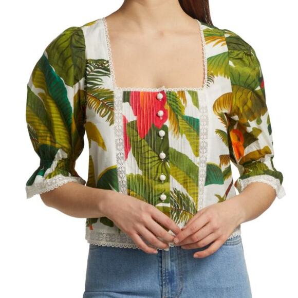 FARM Rio Cocoa Forest Blouse - Picture 1 of 3